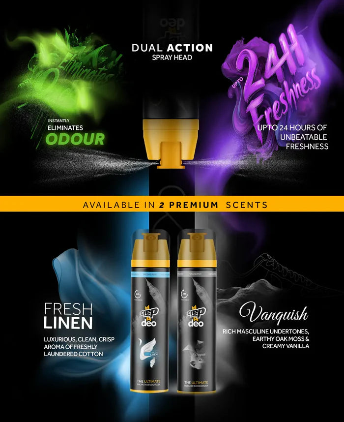 Crep Protect Deo Fresh Linen丨德國製 鞋用雙重除臭噴霧 清新阿麻布味